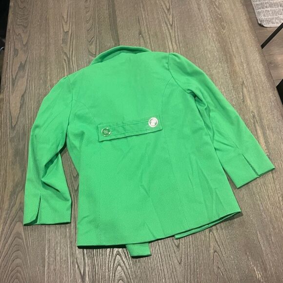 Dialogue Kelly Green Pea Coat Button Front Collared Size XS - Picture 4 of 5